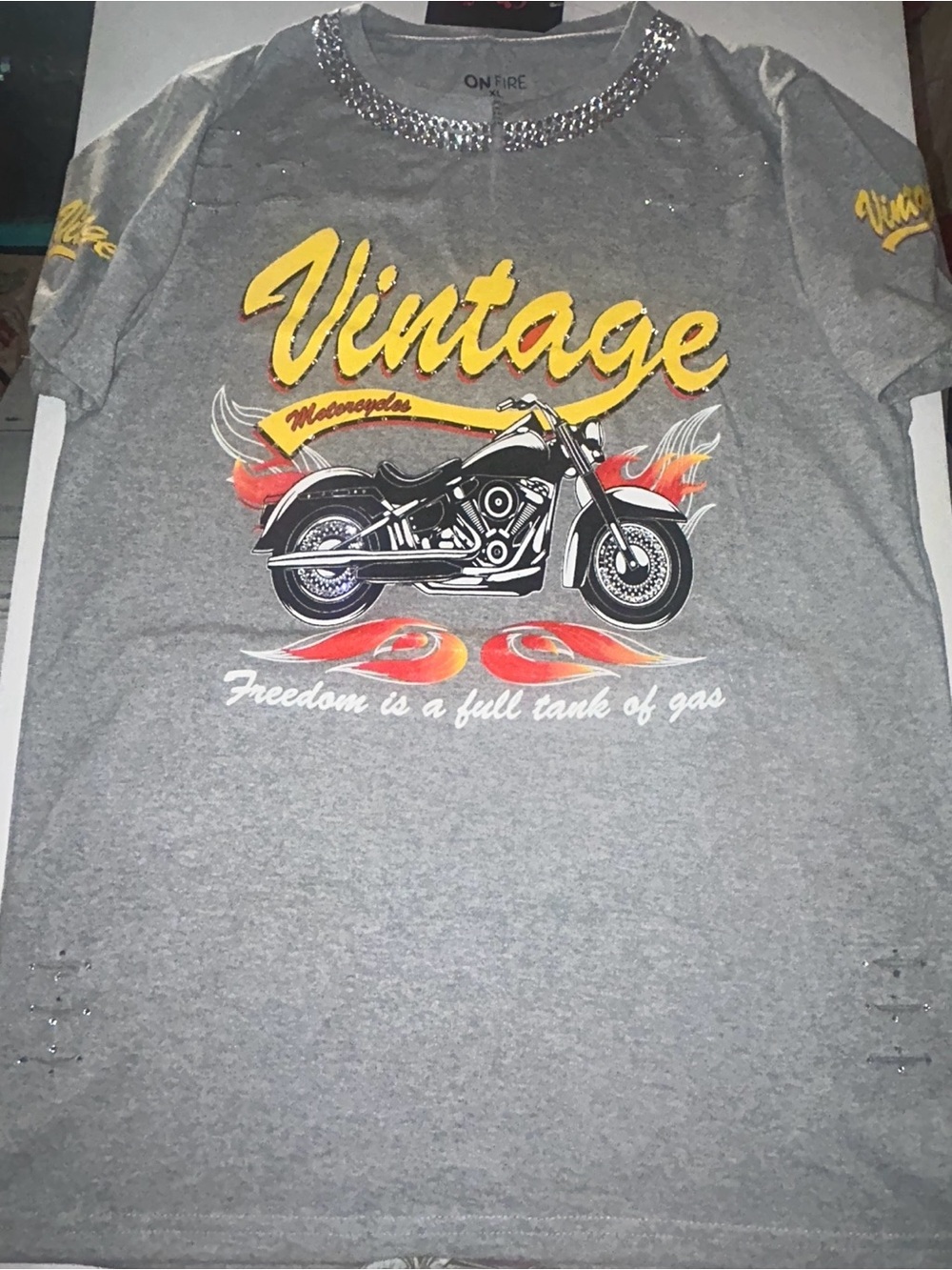 Customize Tee with Yellow 'Vintage' Motorcycle Graphic